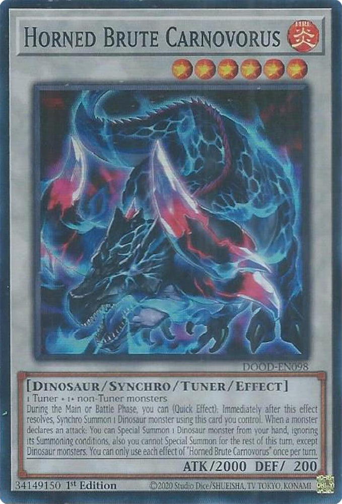 Horned Brute Carnovorus [DOOD-EN098] Super Rare Yu-Gi-Oh!