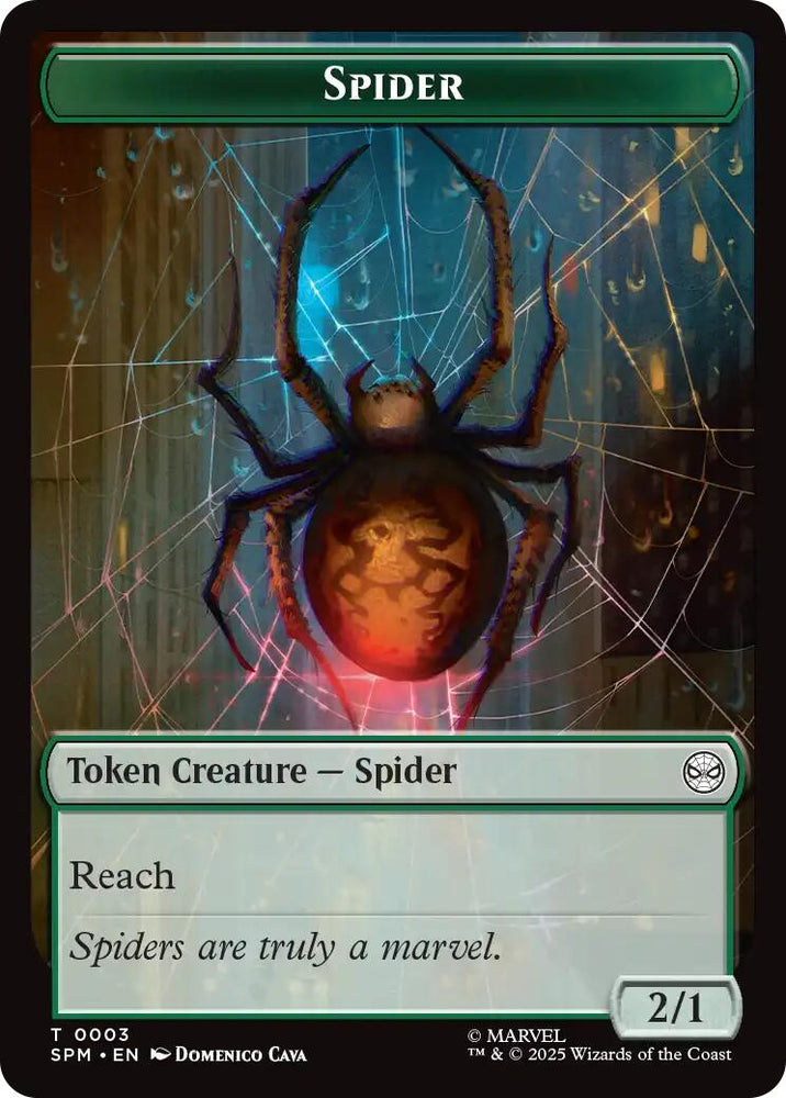Spider // Food Double-Sided Token [Marvel's Spider-Man Tokens] Magic: The Gathering
