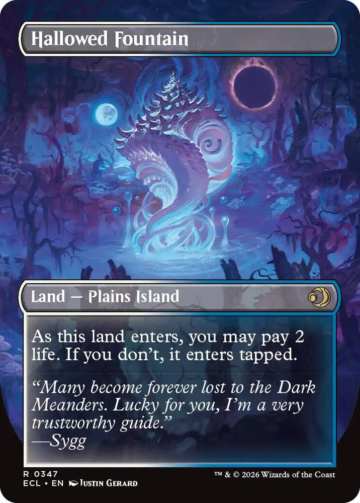 Hallowed Fountain (Borderless) [Lorwyn Eclipsed] Magic: The Gathering
