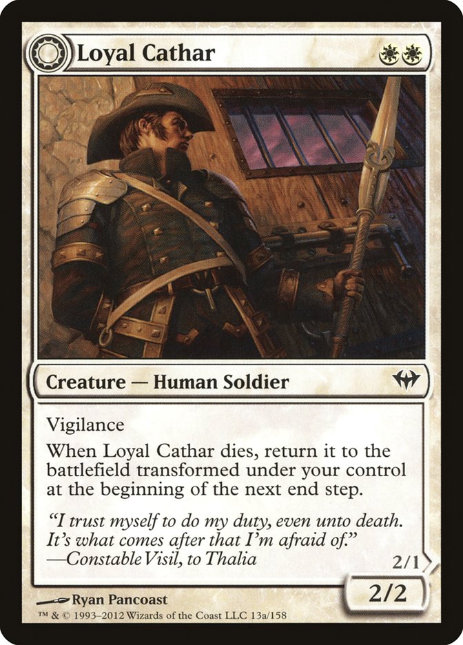 Loyal Cathar // Unhallowed Cathar [Dark Ascension] Magic: The Gathering