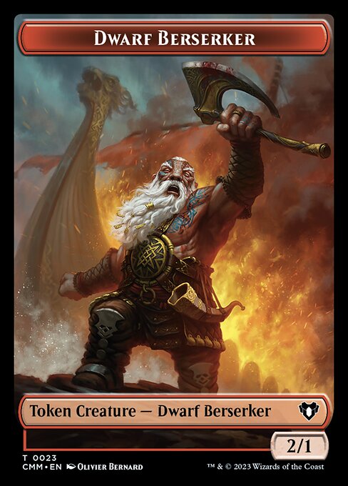 Human Soldier // Dwarf Berserker Double-Sided Token [Commander Masters Tokens] Magic: The Gathering