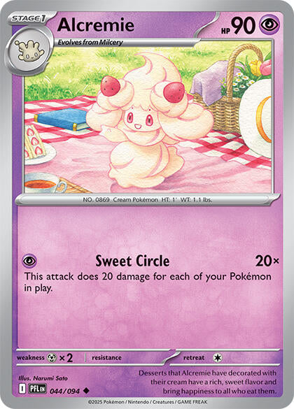 Alcremie (044/094) (Reverse Holo) [Mega Evolution: Phantasmal Flames] - Pokemon Cards For Your TCG Needs!