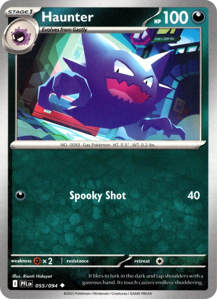 Haunter (055/094) (Reverse Holo) [Mega Evolution: Phantasmal Flames] - Pokemon Cards For Your TCG Needs! Pokémon