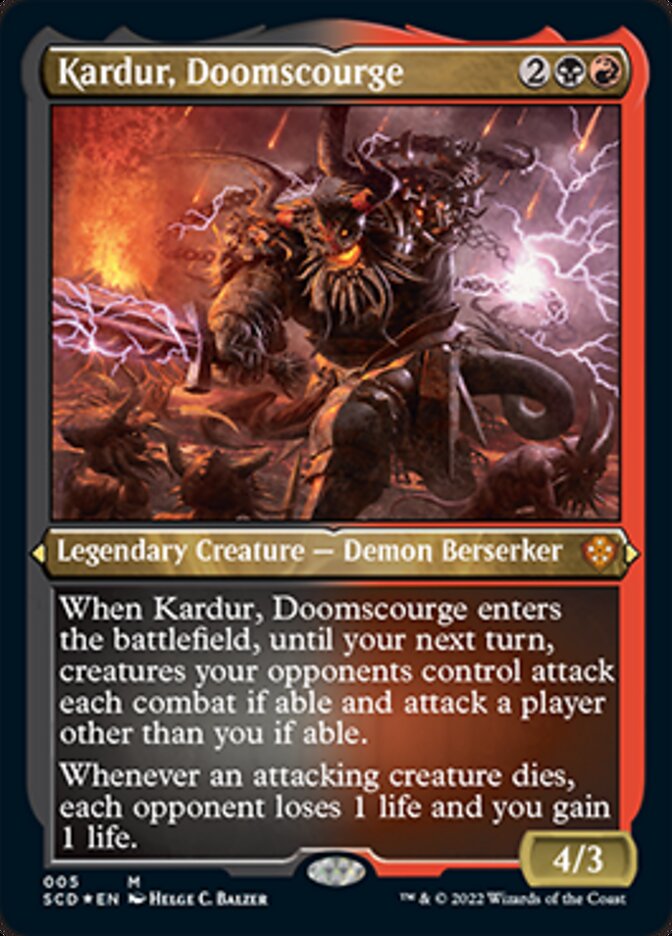 Kardur, Doomscourge (Foil Etched) [Starter Commander Decks] Magic: The Gathering