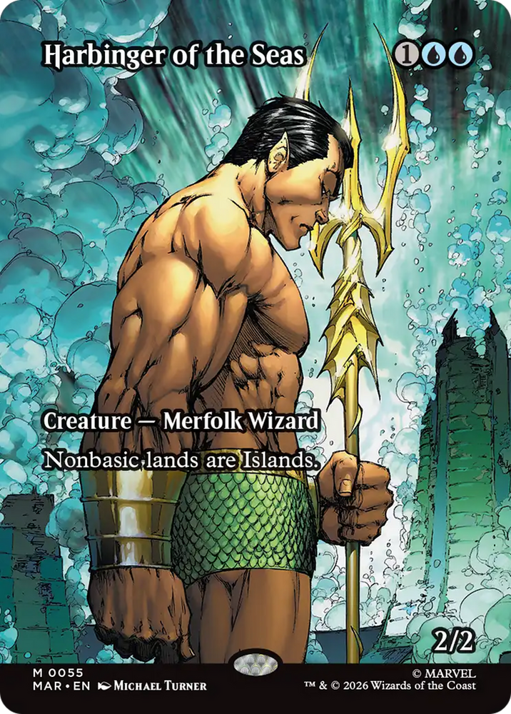 Harbinger of the Seas (Borderless) [Marvel Universe: Eternal-Legal] Magic: The Gathering