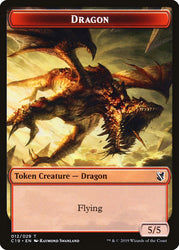 Heart-Piercer Manticore // Dragon Double-Sided Token [Commander 2019 Tokens] Magic: The Gathering