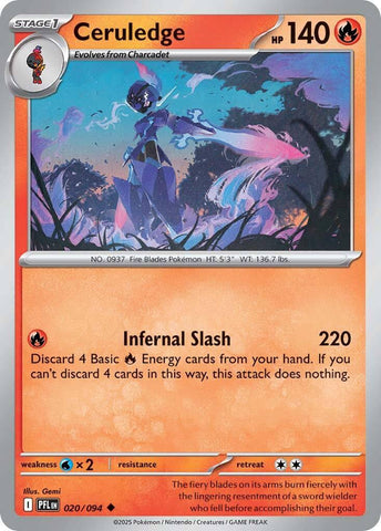Ceruledge (020/094) [Mega Evolution: Phantasmal Flames] - Pokemon Cards For Your TCG Needs!