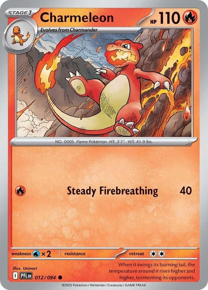 Charmeleon (012/094) [Mega Evolution: Phantasmal Flames] - Pokemon Cards For Your TCG Needs!