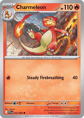 Charmeleon (012/094) [Mega Evolution: Phantasmal Flames] - Pokemon Cards For Your TCG Needs! Pokémon