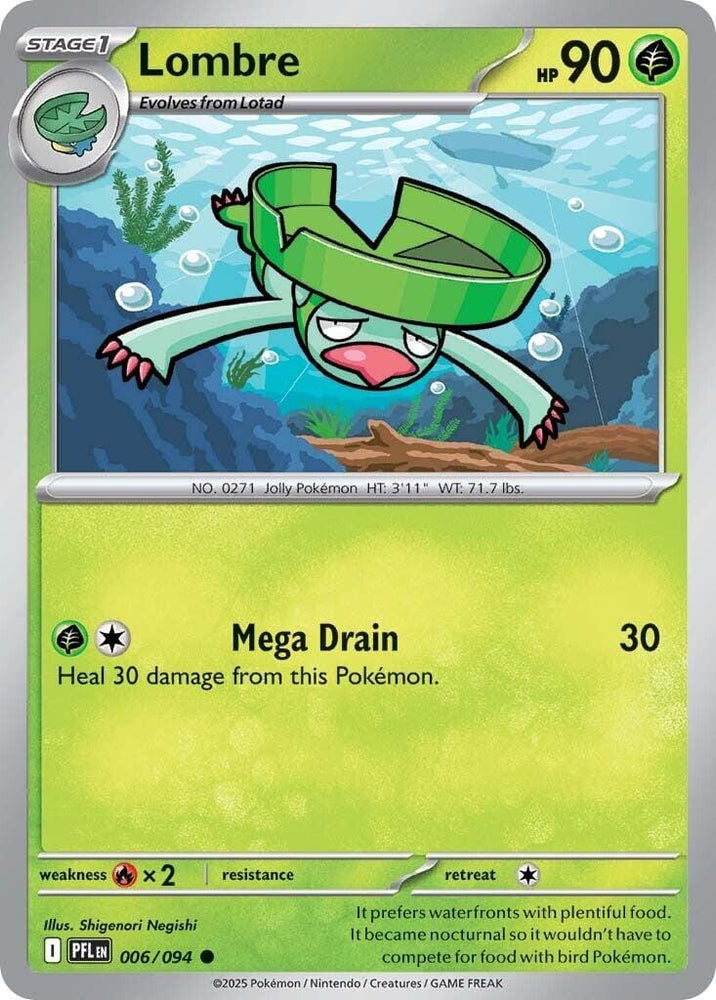 Lombre (006/094) [Mega Evolution: Phantasmal Flames] - Pokemon Cards For Your TCG Needs!