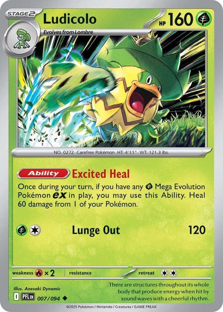 Ludicolo (007/094) [Mega Evolution: Phantasmal Flames] - Pokemon Cards For Your TCG Needs!