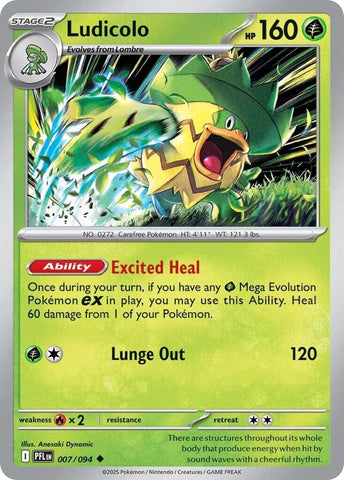 Ludicolo (007/094) [Mega Evolution: Phantasmal Flames] - Pokemon Cards For Your TCG Needs!