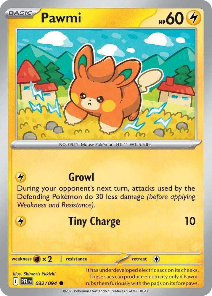 Pawmi (032/094) [Mega Evolution: Phantasmal Flames] - Pokemon Cards For Your TCG Needs!