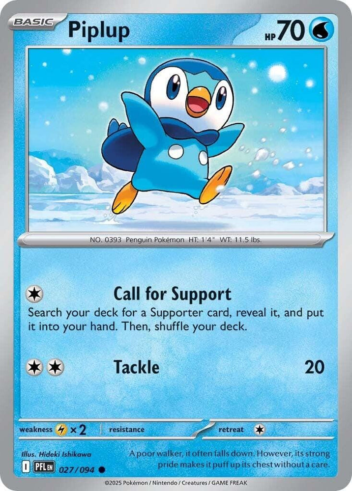 Piplup (027/094) [Mega Evolution: Phantasmal Flames] - Pokemon Cards For Your TCG Needs!