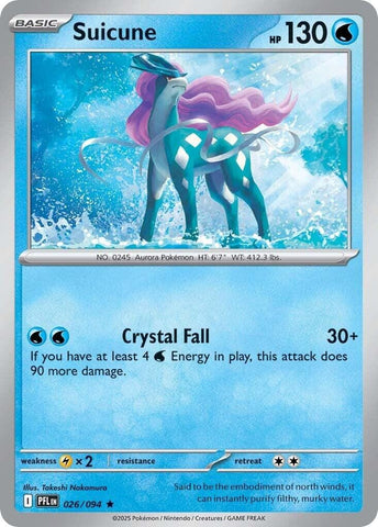 Suicune (026/094) [Mega Evolution: Phantasmal Flames] - Pokemon Cards For Your TCG Needs!