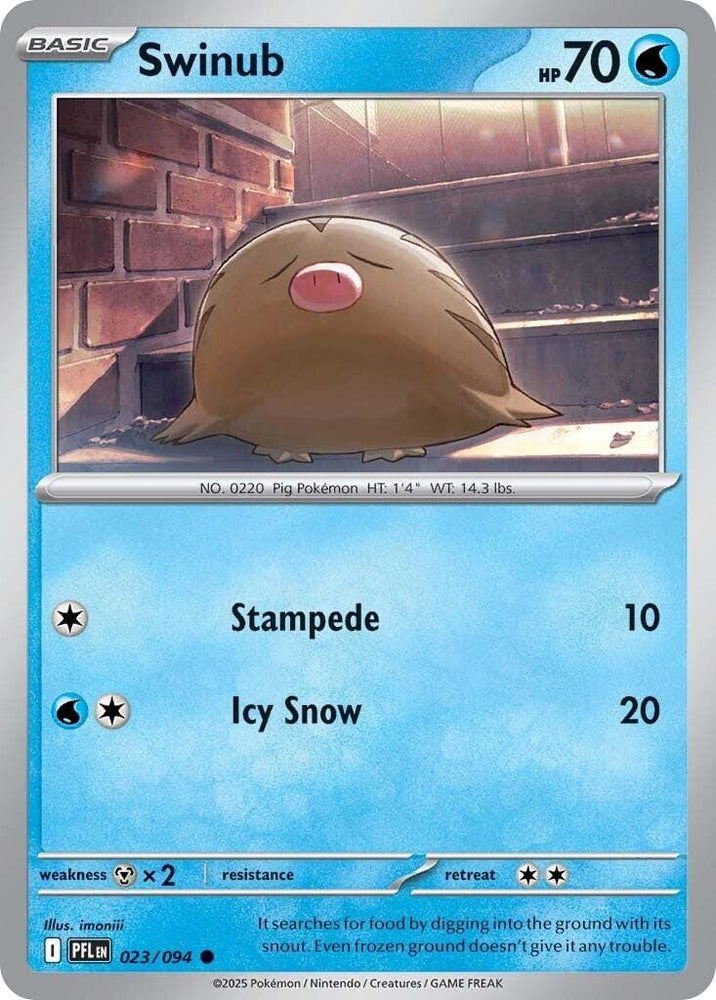 Swinub (023/094) [Mega Evolution: Phantasmal Flames] - Pokemon Cards For Your TCG Needs!