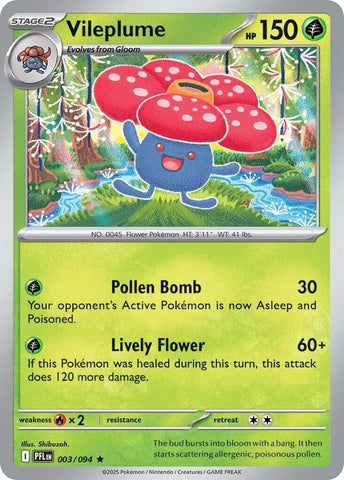 Vileplume (003/094) [Mega Evolution: Phantasmal Flames] - Pokemon Cards For Your TCG Needs!