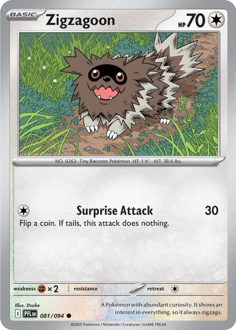 Zigzagoon (081/094) [Mega Evolution: Phantasmal Flames] - Pokemon Cards For Your TCG Needs!