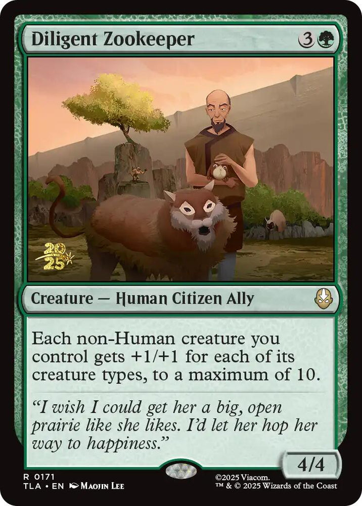 Diligent Zookeeper [Avatar: The Last Airbender Prerelease Cards] Magic: The Gathering