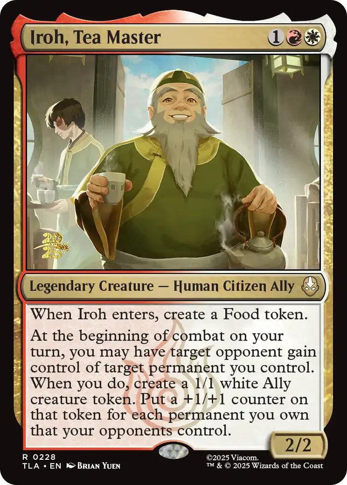 Iroh, Tea Master [Avatar: The Last Airbender Prerelease Cards] Magic: The Gathering