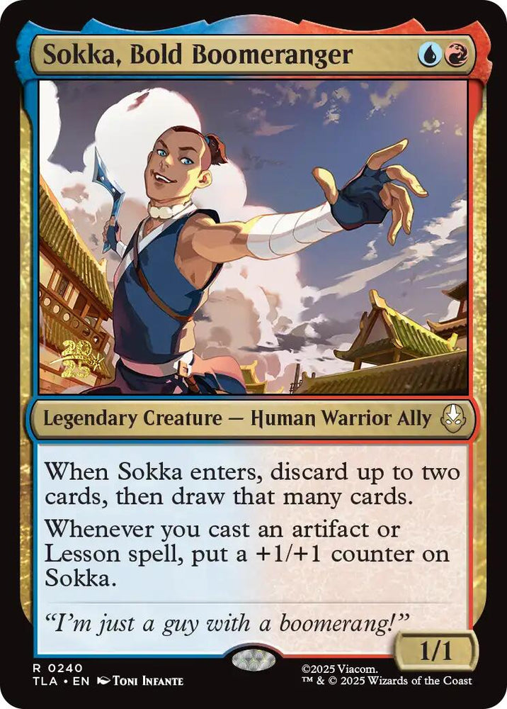 Sokka, Bold Boomeranger [Avatar: The Last Airbender Prerelease Cards] Magic: The Gathering