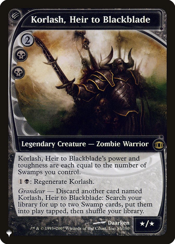 Korlash, Heir to Blackblade [The List] Magic: The Gathering