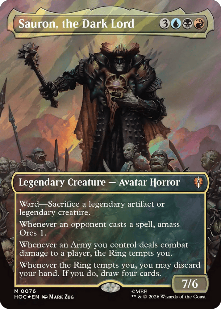 Sauron, the Dark Lord (Borderless) (Surge Foil) [The Hobbit]