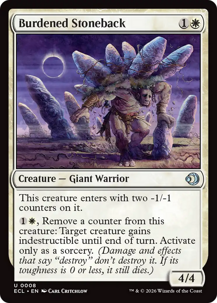 Burdened Stoneback [Lorwyn Eclipsed] Magic: The Gathering