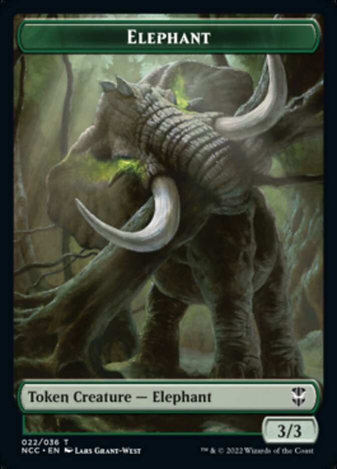 Clue // Elephant Double-Sided Token [Streets of New Capenna Commander Tokens] Magic: The Gathering