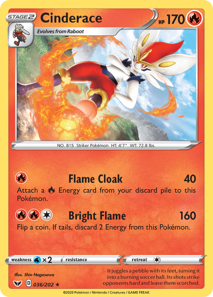 Cinderace (036/202) [Sword & Shield: Base Set] Pokémon
