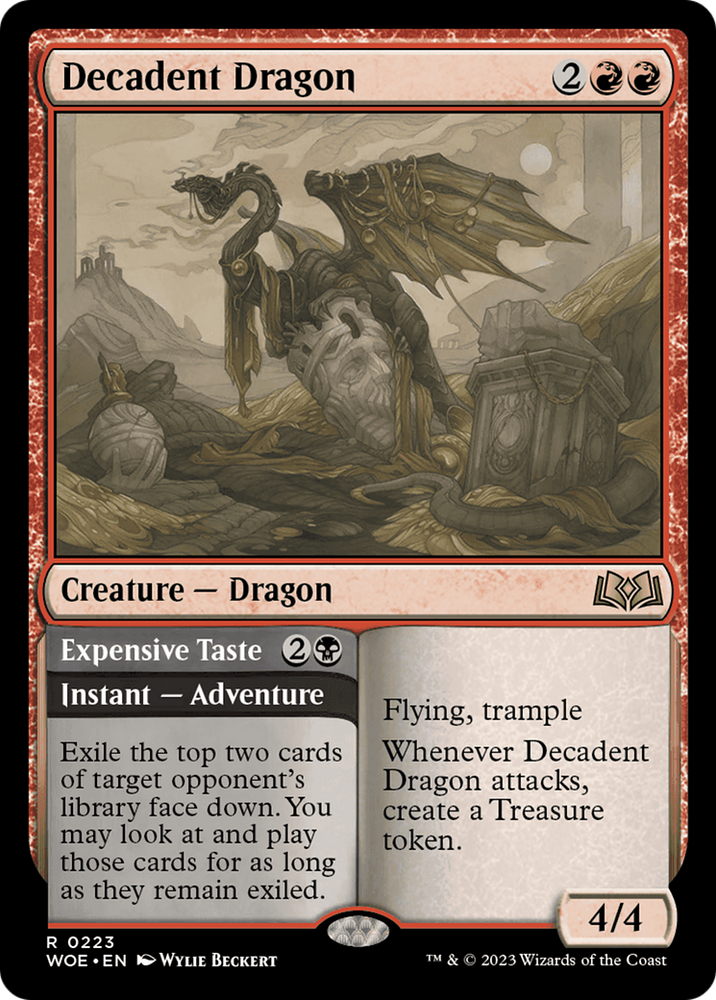 Decadent Dragon // Expensive Taste [Wilds of Eldraine] Magic: The Gathering