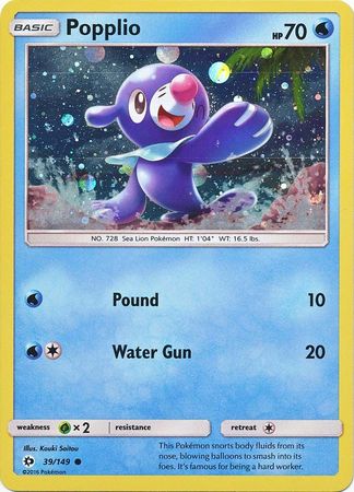 Popplio (39/149) (Cosmos Holo) [Sun & Moon: Base Set] Pokémon