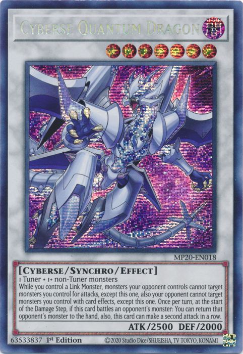 Cyberse Quantum Dragon [MP20-EN018] Prismatic Secret Rare - Yugioh Cards For Your TCG Needs!