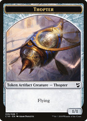 Cat Warrior // Thopter (026) Double-Sided Token [Commander 2018 Tokens] Magic: The Gathering