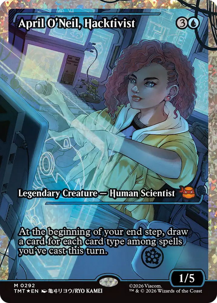 April O'Neil, Hacktivist (0292) (Showcase) (Fracture Foil) [Teenage Mutant Ninja Turtles] Magic: The Gathering