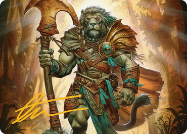Ajani, Outland Chaperone Art Card (Gold-Stamped Signature) [Lorwyn Eclipsed Art Series] Magic: The Gathering