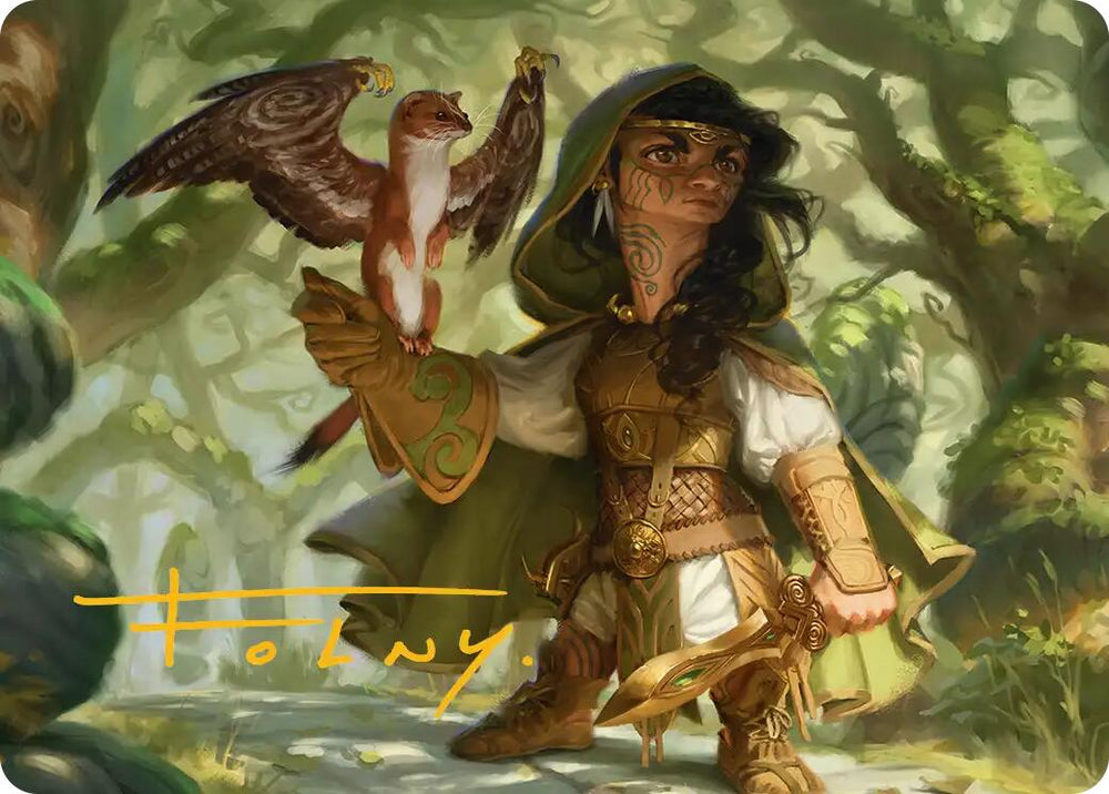 Crossroads Watcher Art Card (Gold-Stamped Signature) [Lorwyn Eclipsed Art Series] Magic: The Gathering