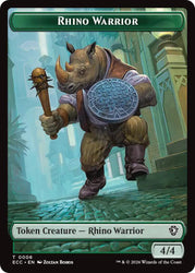 Rhino Warrior // Elemental (0009) Double-Sided Token [Lorwyn Eclipsed Tokens] Magic: The Gathering