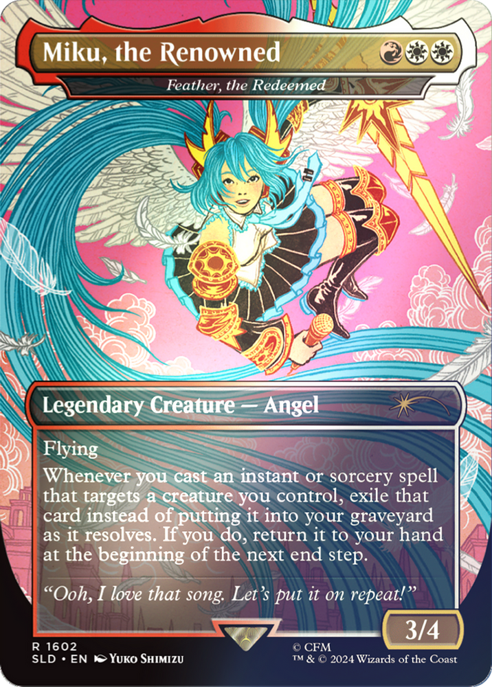 Miku, the Renowned - Feather, the Redeemed (Rainbow Foil) [Secret Lair Drop Series] Magic: The Gathering