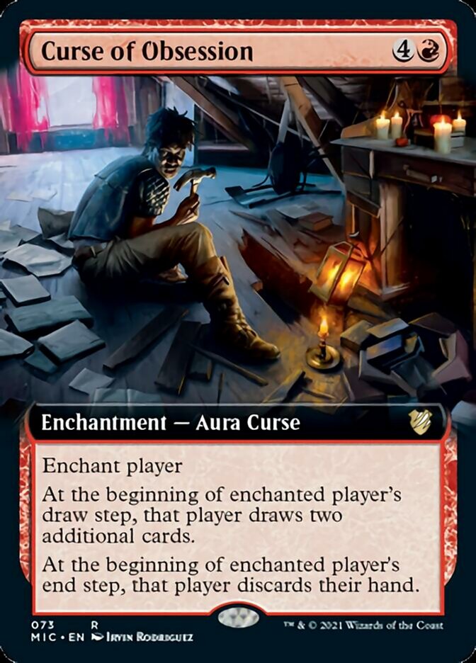 Curse of Obsession (Extended Art) [Innistrad: Midnight Hunt Commander] Magic: The Gathering