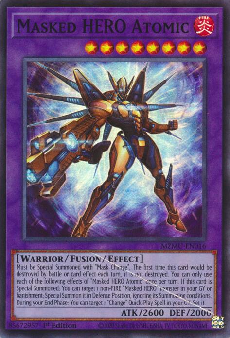 Masked HERO Atomic [MZMU-EN016] Super Rare - Yugioh Cards For Your TCG Needs!