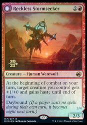 Reckless Stormseeker // Storm-Charged Slasher [Innistrad: Midnight Hunt Prerelease Promos] Magic: The Gathering