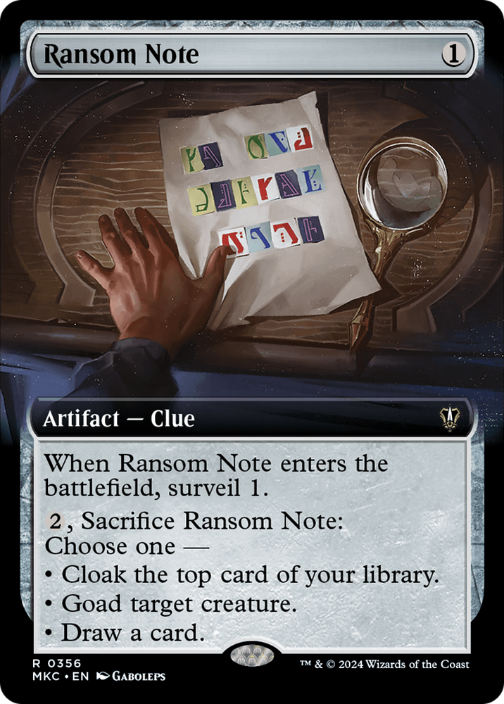Ransom Note (0356) (Extended Art) [Murders at Karlov Manor Commander] Magic: The Gathering