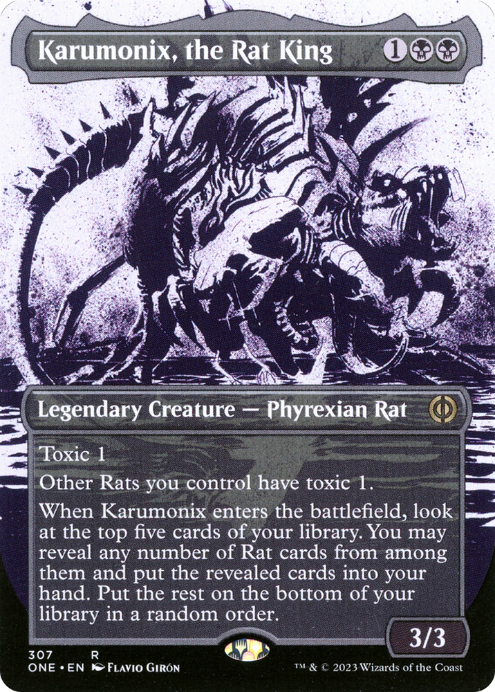 Karumonix, the Rat King (Borderless Ichor) [Phyrexia: All Will Be One] Magic: The Gathering