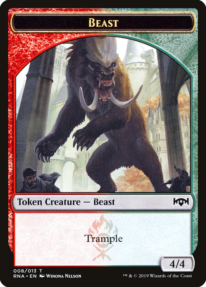 Beast Token [Ravnica Allegiance Tokens] Magic: The Gathering
