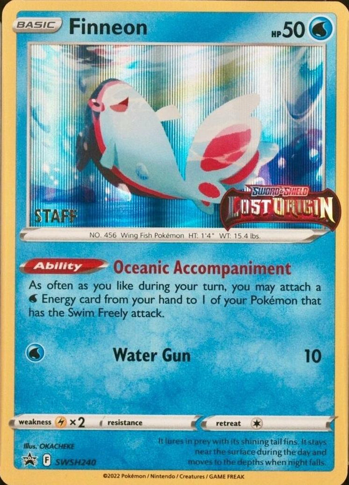 Finneon (SWSH240) (Prerelease Staff) [Sword & Shield: Black Star Promos] Pokémon