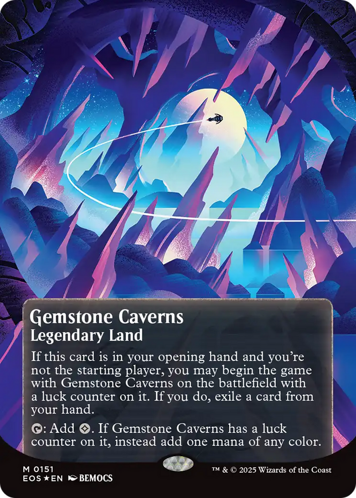 Gemstone Caverns (0151) (Borderless) (Galaxy Foil) [Edge of Eternities: Stellar Sights] Magic: The Gathering
