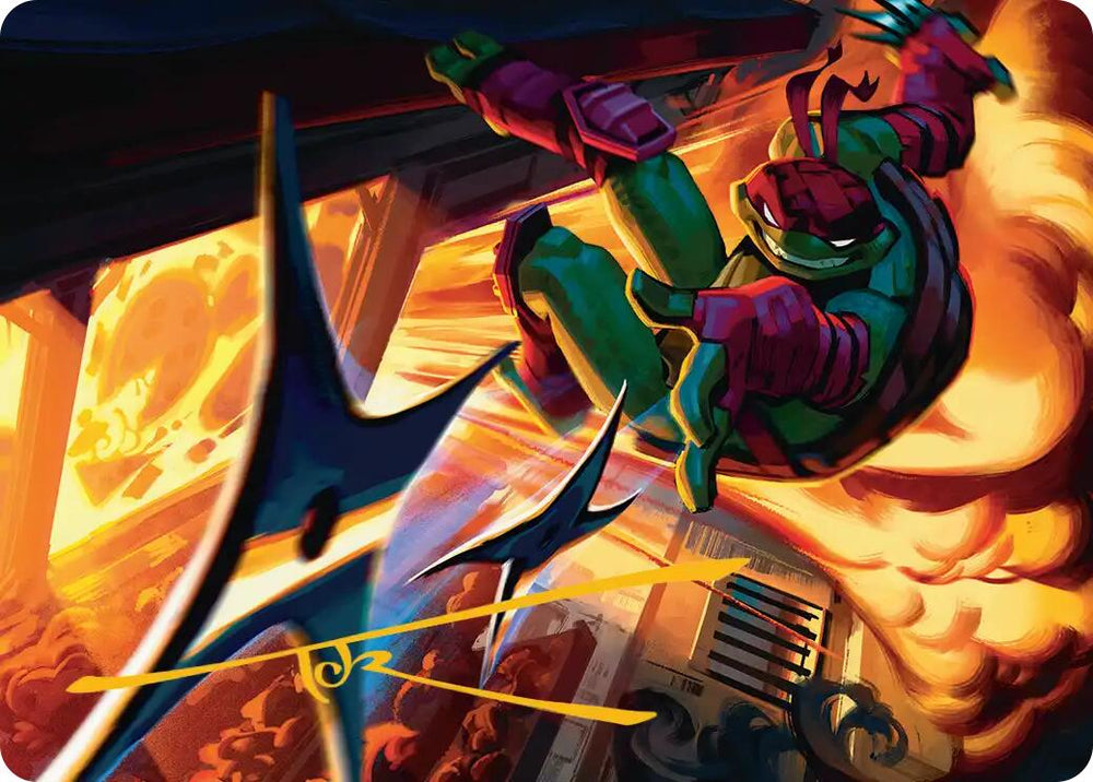 Storm of Steel Art Card (Gold-Stamped Signature) [Teenage Mutant Ninja Turtles Art Series] Magic: The Gathering