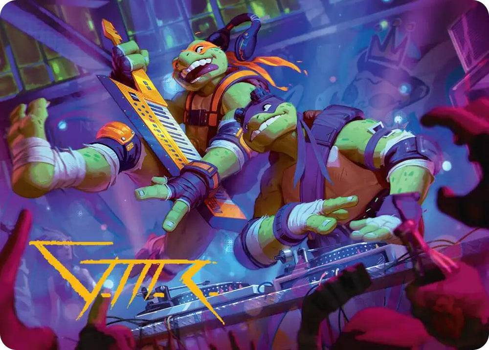 Mikey & Don, Party Planners Art Card (Gold-Stamped Signature) [Teenage Mutant Ninja Turtles Art Series] Magic: The Gathering