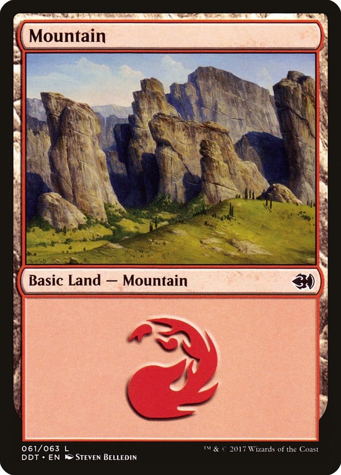Mountain (61) [Duel Decks: Merfolk vs. Goblins] Magic: The Gathering